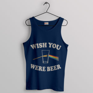 Pink Freud Wish You Were Beer Meme Navy Tank Top Band