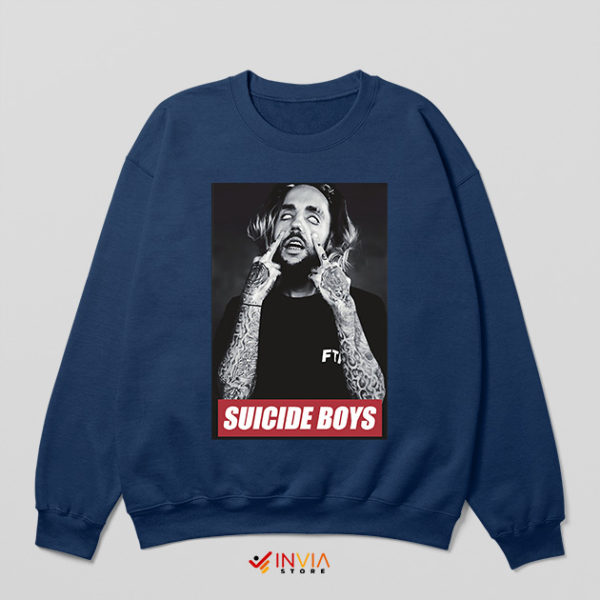 Suicideboys Cover Art Albums Merch Navy Sweatshirt $uicideboy$