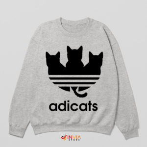 Adicats Elegance Cat-Inspired Adidas Sport Grey Sweatshirt