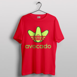 Avocado Theory Adidas Logo Red T-Shirt Costume Funny