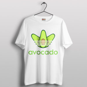 Avocado Theory Adidas Logo White T-Shirt Costume Funny