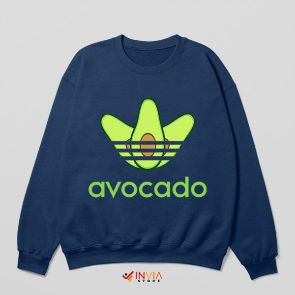 Avocado is Bad Adidas Navy Sweatshirt Originals Three Stripes