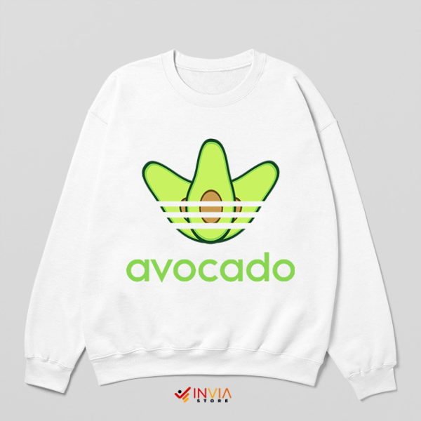 Avocado is Bad Adidas White Sweatshirt Originals Three Stripes