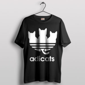 Paws and Stripes Adicats Adidas Cat Black T-Shirt