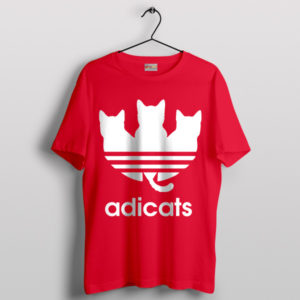 Paws and Stripes Adicats Adidas Cat Red T-Shirt