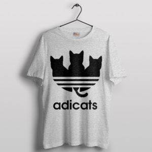 Paws and Stripes Adicats Adidas Cat Sport Grey T-Shirt