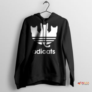 Purr-fect Adidas Cat Lover's Black Hoodie