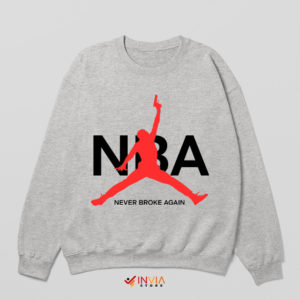 YoungBoy NBA Air Max Logo Sport Grey Sweatshirt