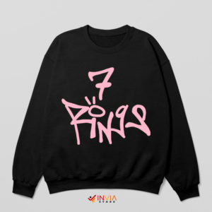 7 Rings Ariana Grande Graphic Black Sweatshirt