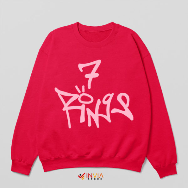 7 Rings Ariana Grande Graphic Red Sweatshirt