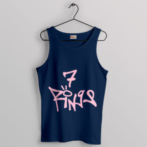 Cover Art Ariana Grande 7 Rings Navy Tank Top