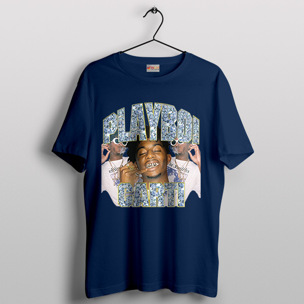 Playboi Carti Rockstar Made Navy T-Shirt Music Aesthetic Merch