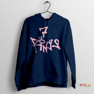 Song 7 Rings Ariana Grande Navy Graphic Hoodie