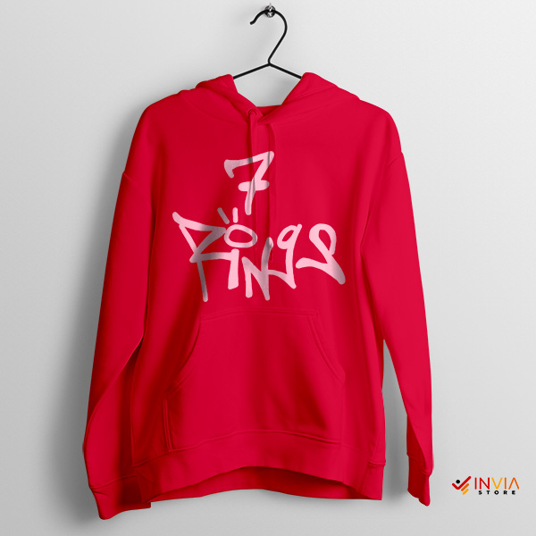 Song 7 Rings Ariana Grande Red Graphic Hoodie