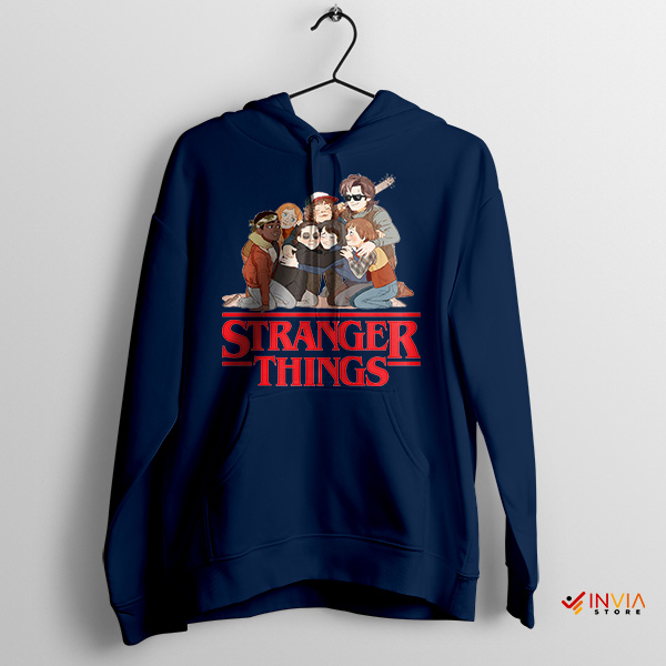 Stranger Things 5 Comic Book Navy Hoodie Netflix Series