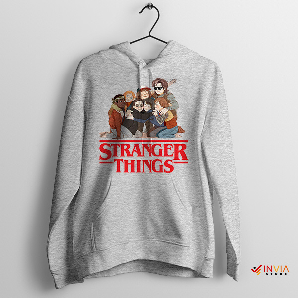 Stranger Things 5 Comic Book SPort Grey Hoodie Netflix Series