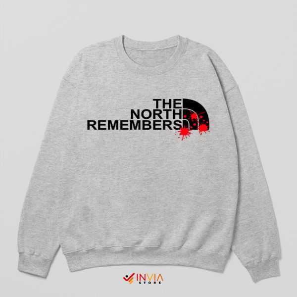 The North Remembers GOT Sport Grey Sweatshirt North Face Logo