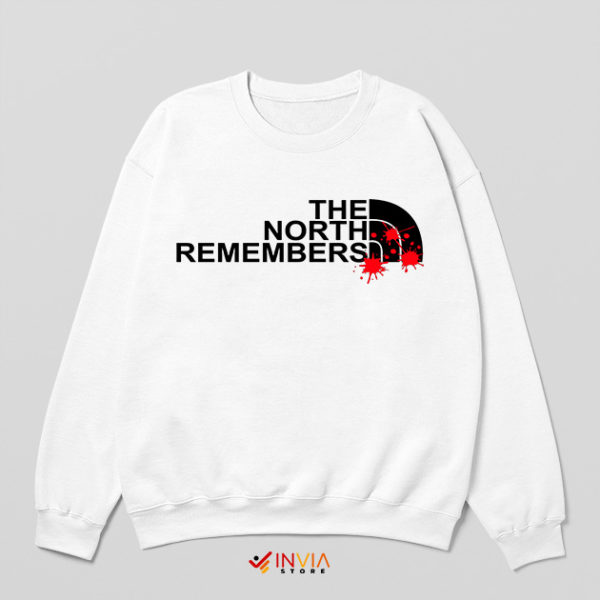 The North Remembers GOT White Sweatshirt North Face Logo