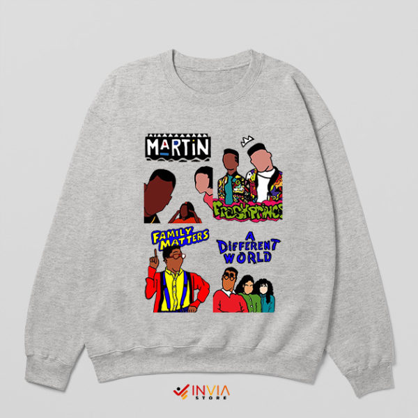 Eddie Murphy Martin Lawrence TV SPort Grey Sweatshirt Mashup Sitcom