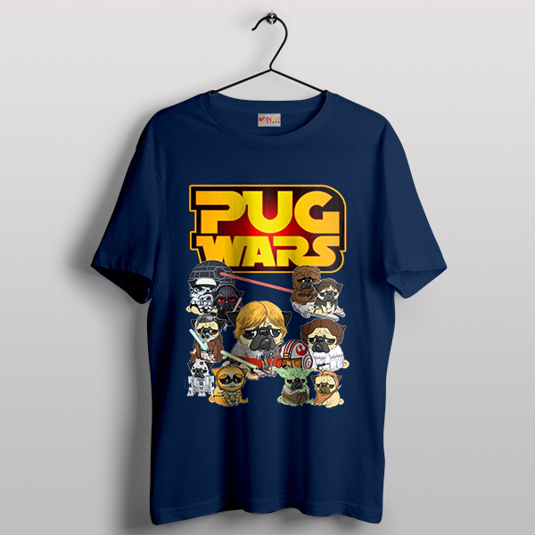 Pug Puppies Star Wars Costumes Navy Tshirt Cosplay
