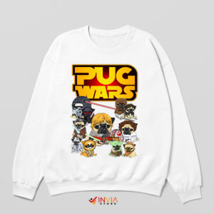 Pug Star Wars Costumes White Sweatshirt The Force Awakens