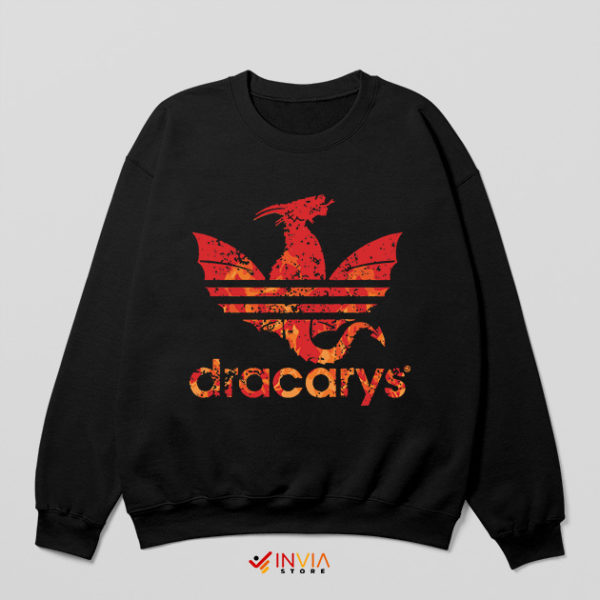 Dracarys Got Scene GOT Adidas Black Sweatshirt TV Series Merch