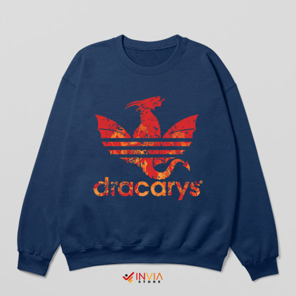 Dracarys Got Scene GOT Adidas Navy Sweatshirt TV Series Merch