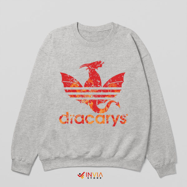 Dracarys Got Scene GOT Adidas Sport grey Sweatshirt TV Series Merch