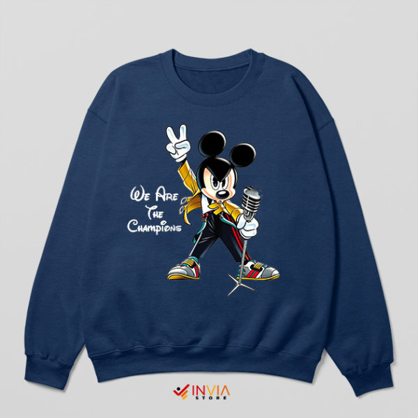Freddie Live Aid Mickey Mouse Navy Sweatshirt Champions Song