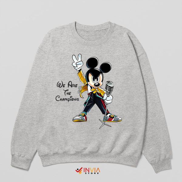 Freddie Live Aid Mickey Mouse Sport Grey Sweatshirt Champions Song