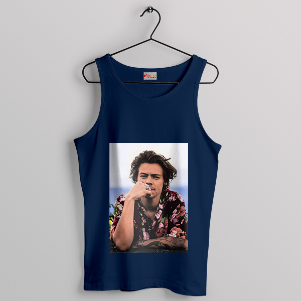 Harry Styles Iconic Outfit Fine Line Navy Tank Top Music Tour