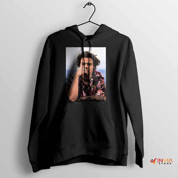 Harry Styles Inspired Fine Line Black Hoodie Signature Face