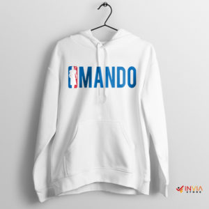 Mando Season 3 Finale NBA Logo White Hoodie Mandalorian