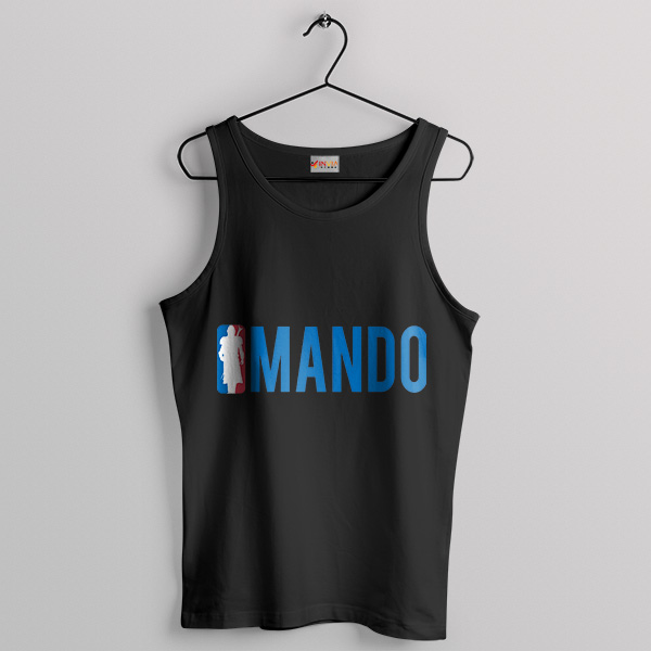 Mando Without Helmet NBA Logo Black Tank Top Mandalorian