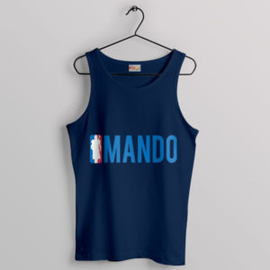 Mando Without Helmet NBA Logo Navy Tank Top Mandalorian