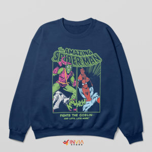 Spider-Man Villains Goblin Fight Navy Sweatshirt Miles Morales