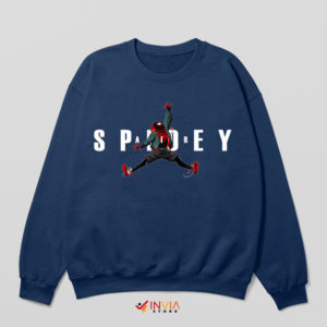 Spidey Miles Morales Air Jordan Navy Sweatshirt Movie