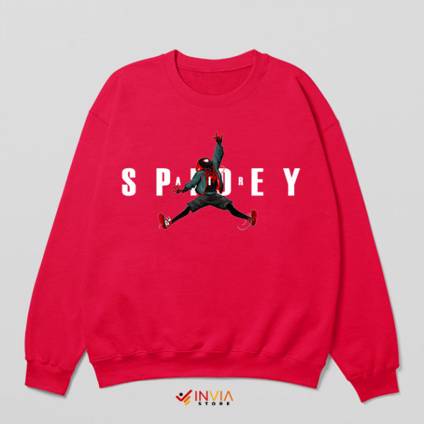 Spidey Miles Morales Air Jordan Red Sweatshirt Movie