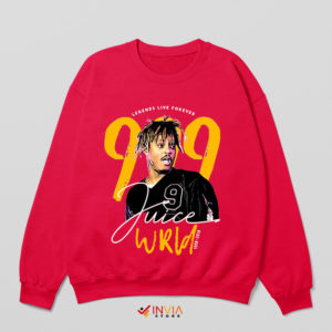 999 Juice Wrld Death Graphic Red Sweatshirt Merch Signature