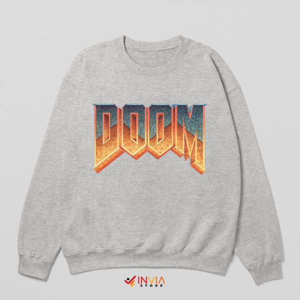 Action Doom Series Logo Sport Grey Sweatshirt Game Online