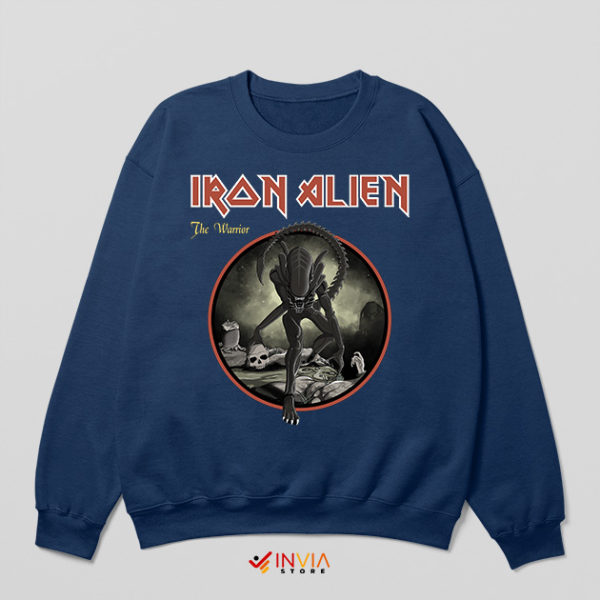 Alien 1979 Iron Maiden Tour Navy Sweatshirt Graphic Music