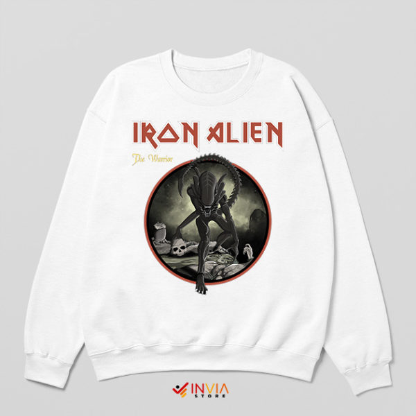 Alien 1979 Iron Maiden Tour White Sweatshirt Graphic Music
