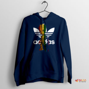 Baby Groot Marvel Adidas Logo Navy Hoodie GOTG 3 Movie