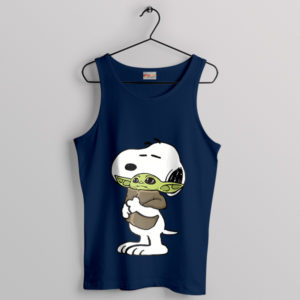 Baby Yoda Meme Happy Snoopy Navy Tank Top Peanuts Characters
