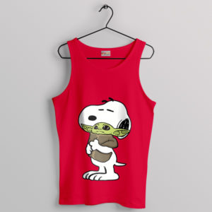 Baby Yoda Meme Happy Snoopy Red Tank Top Peanuts Characters