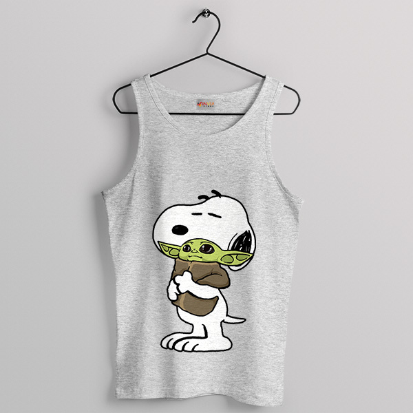 Baby Yoda Meme Happy Snoopy Sport Grey Tank Top Peanuts Characters