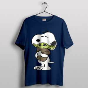 Baby Yoda Meme Snoopy Born Navy T-Shirt The Mandalorian
