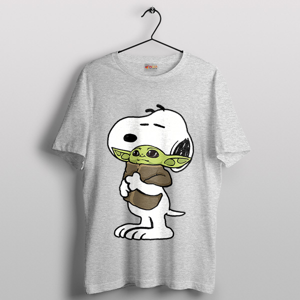 Baby Yoda Meme Snoopy Born Sport Grey T-Shirt The Mandalorian
