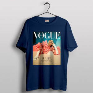 Best Fashion Magazine Dua Lipa Album Navy T-Shirt Celebrity