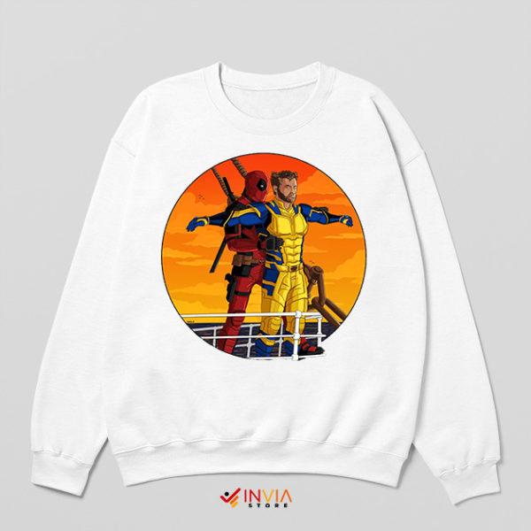 Deadpool 3 Wolverine Inspire Titanic White Sweatshirt Meme Movie